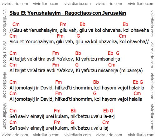 Letra traducci�n y acordes de Sisu Et Yerushalayim