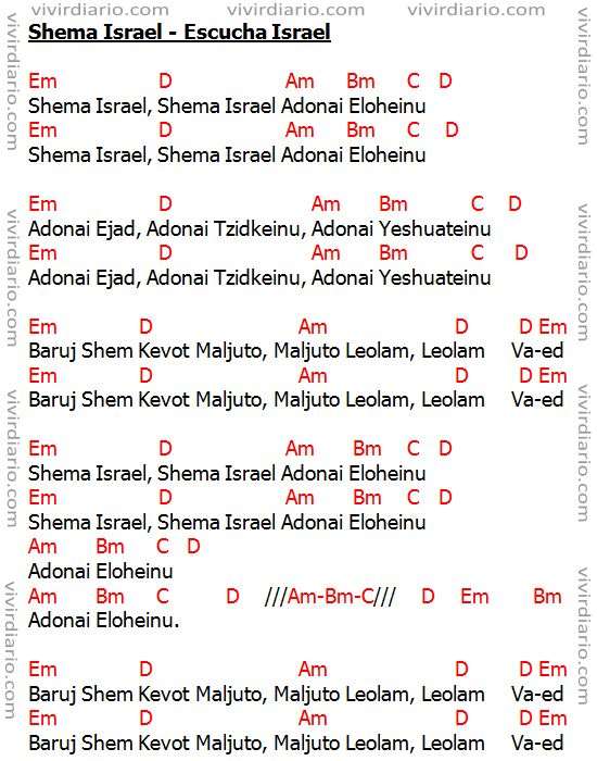Letra y acordes de la canci�n Shema Israel
