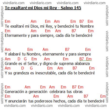 Letra de la canci�n te exaltar� mi dios mi rey
