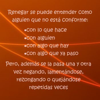 Ejemplo de renegar
