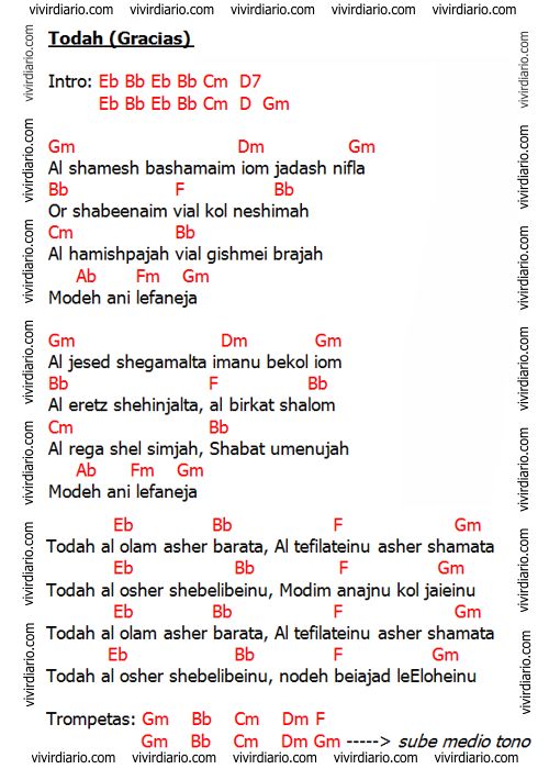 Letra de Todah (Gracias) - Baruch Levine